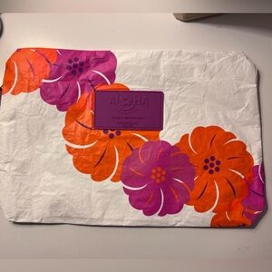 ALOHA Collection Mid Lei Pualani 70’s Floral Orange and Purple Print Waterpouch